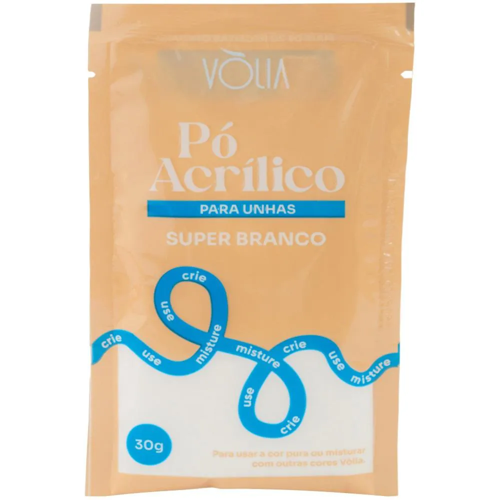 Po Acrilico para Unhas 30g Super Branco Volia