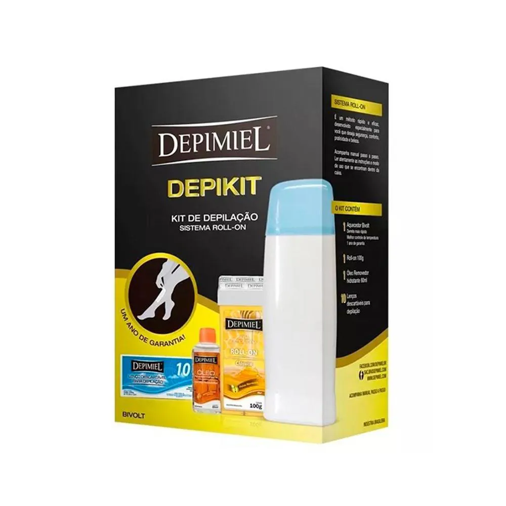 KIT PARA DEPILAçãO ROLL ON DEPIMIEL BIVOLT