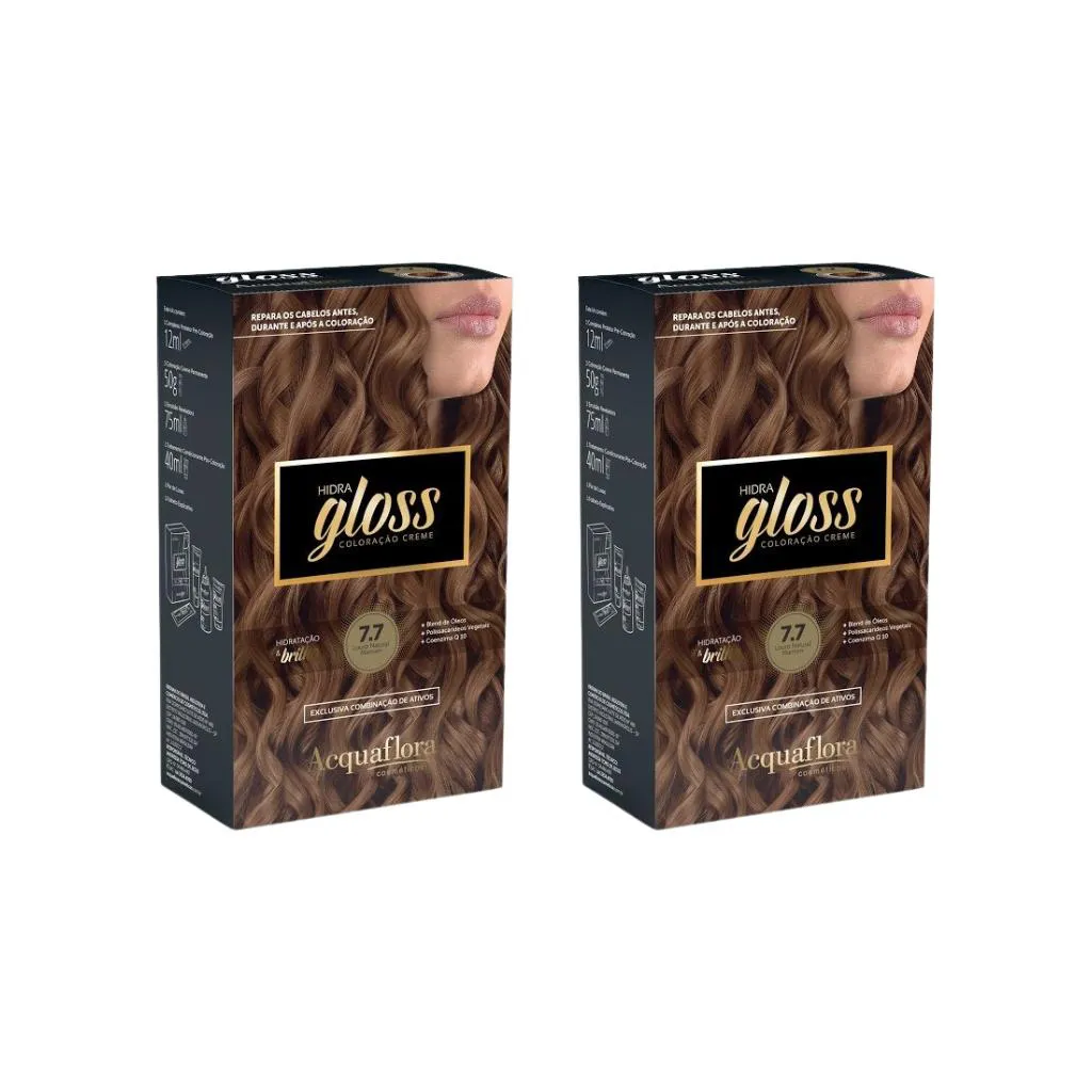 Coloraçao Acquaflora Hidra Gloss 7.7 Louro Nat Marr-Kit C2un