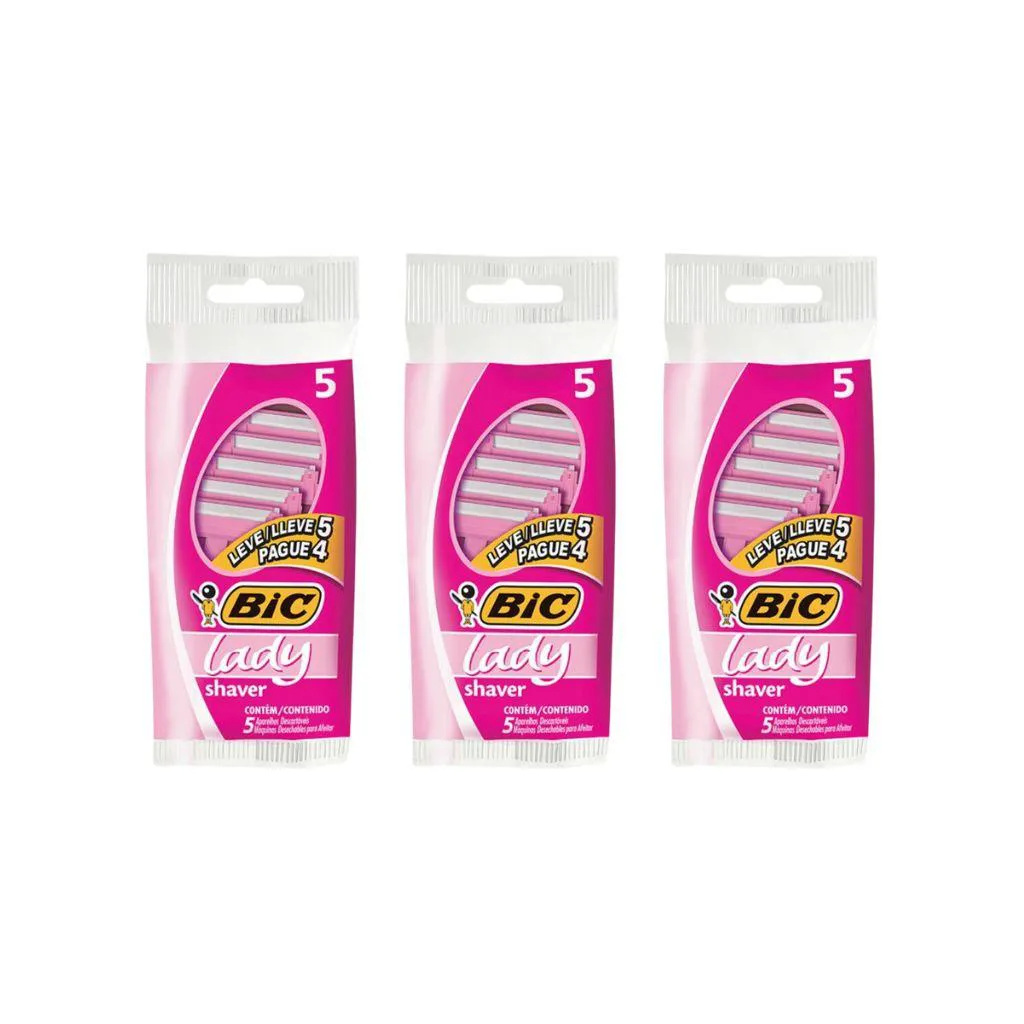 Aparelho Depilatorio Bic Lady Shaver Leve 5 Pague 4 - Kit C/ 3un