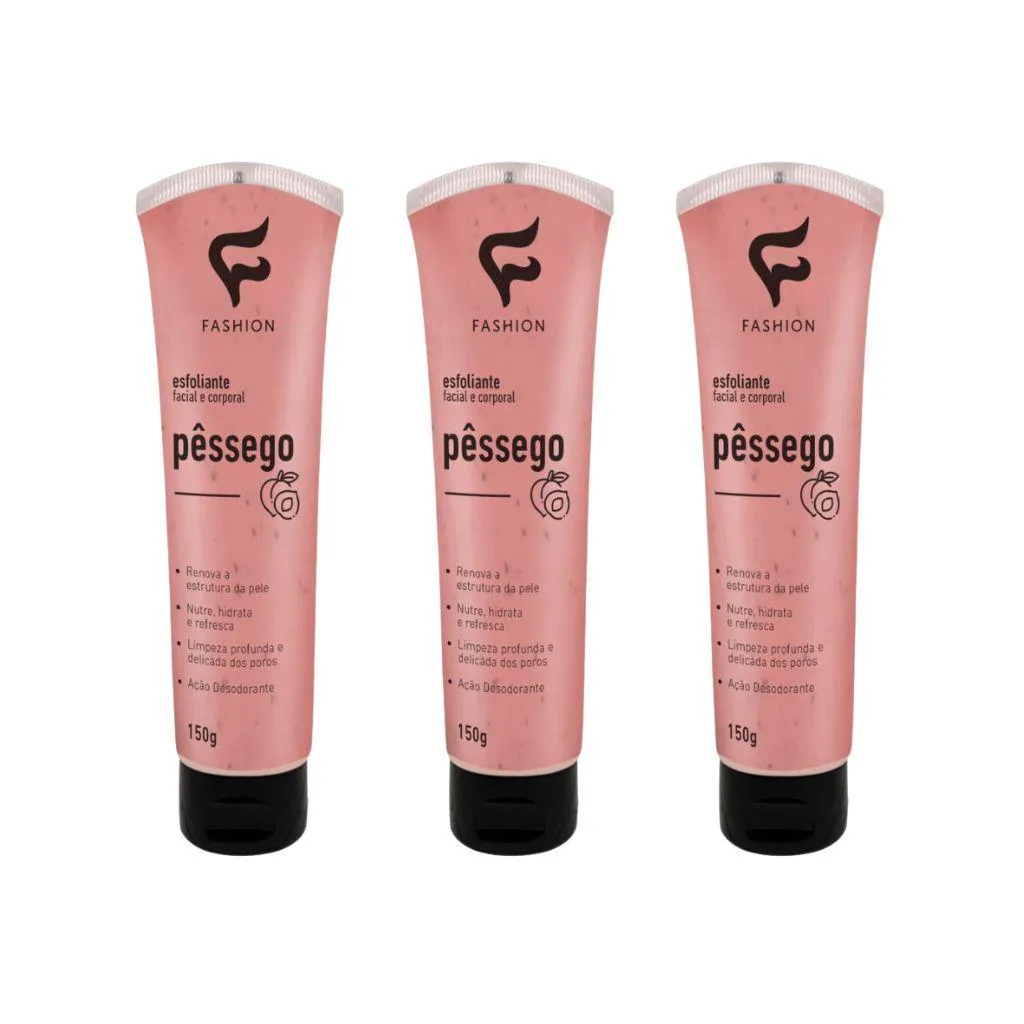 Esfoliante Fashion Facial e Corporal 150g Pessego - 3un