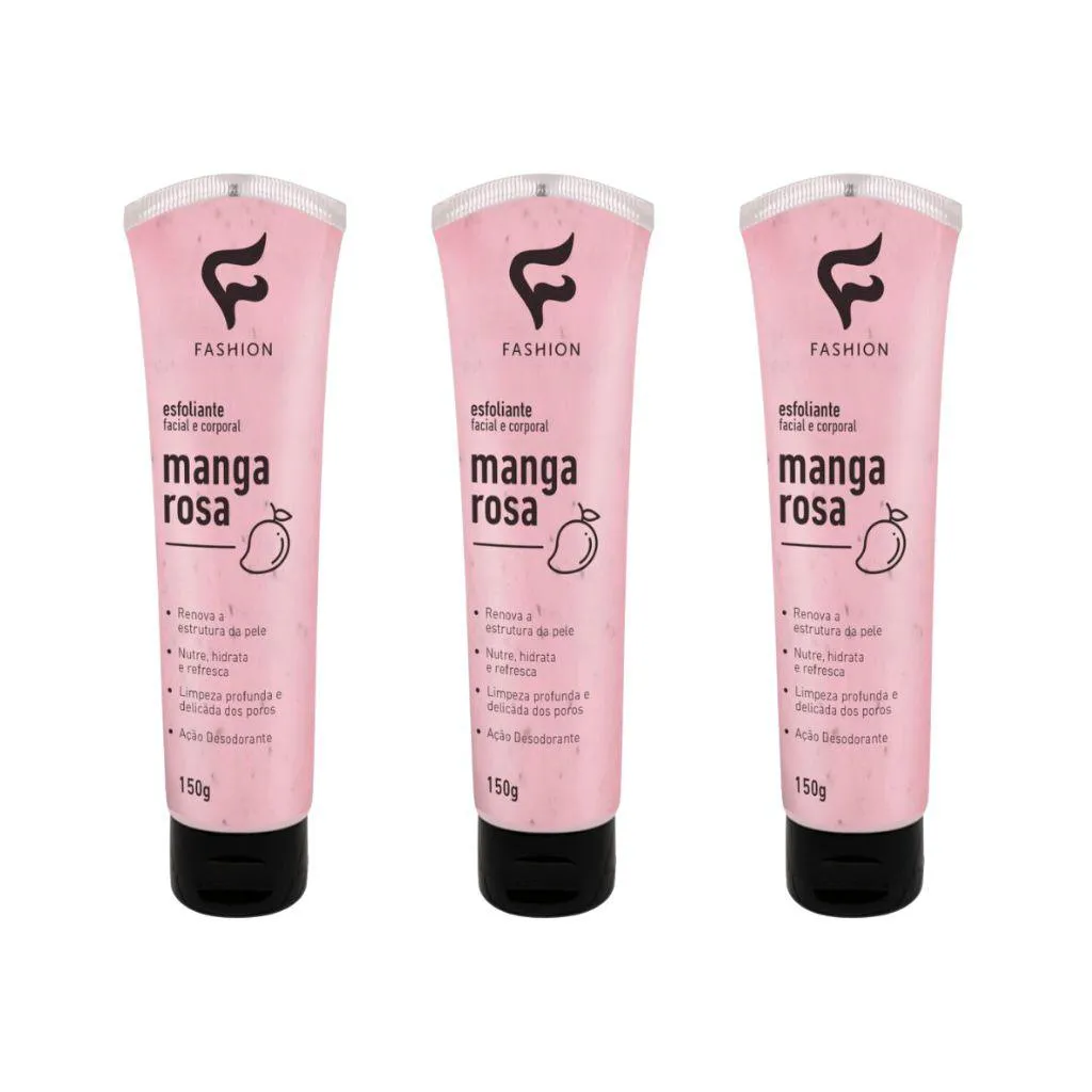Esfoliante Fashion Facial e Corporal 150g Manga Rosa - 3un