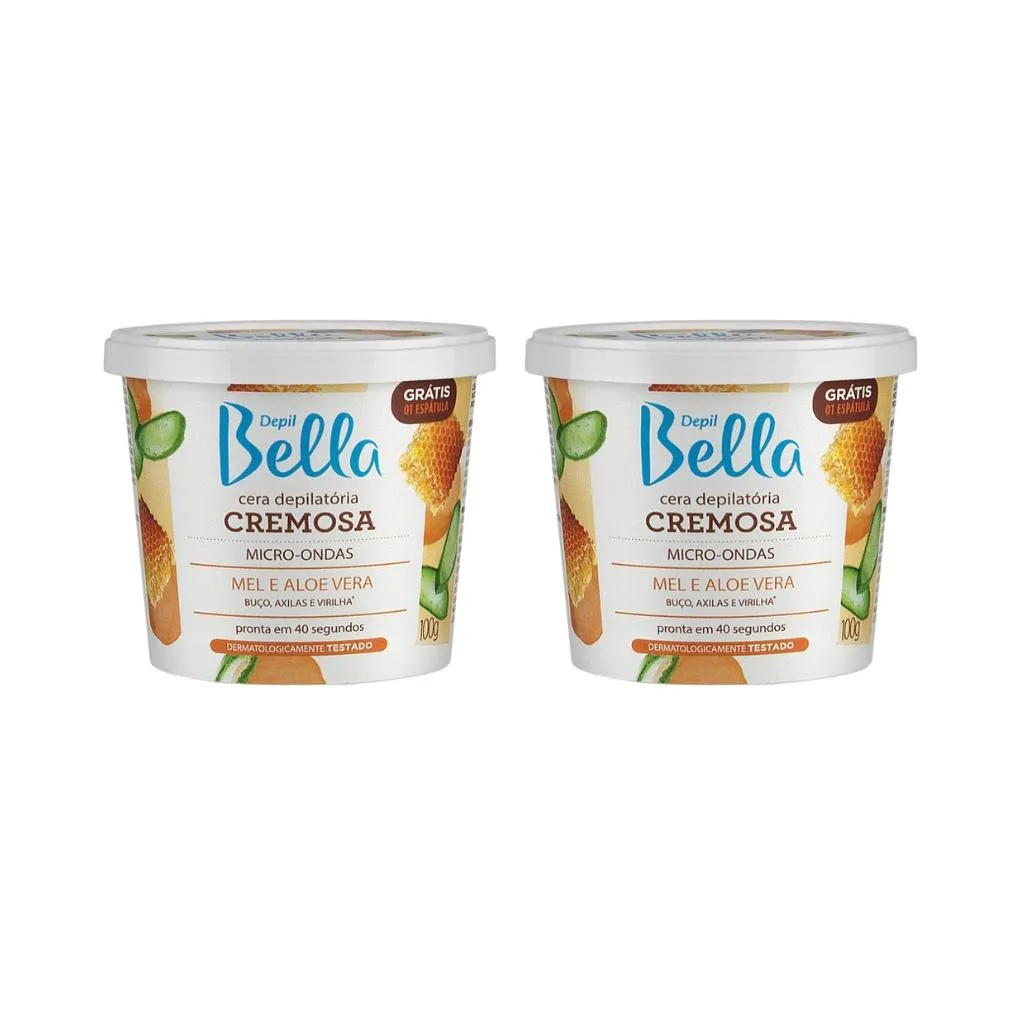 Depilatorio Depil Bella Cera 100g Microondas Mel - Kit C/2un