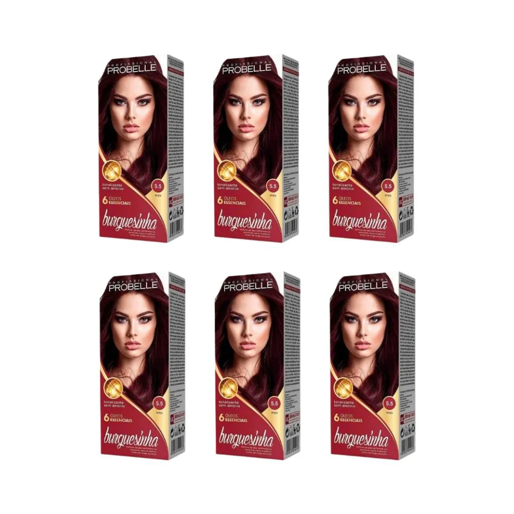 Coloraçao Probelle Burguesinha 5.5 Acaju Kit C/ 6un