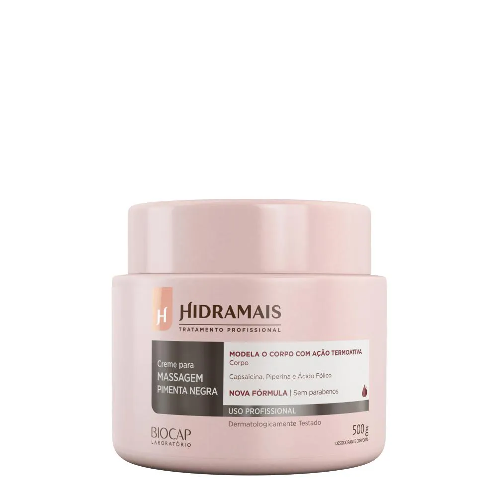 Creme Para Massagem Pimenta Negra 500g