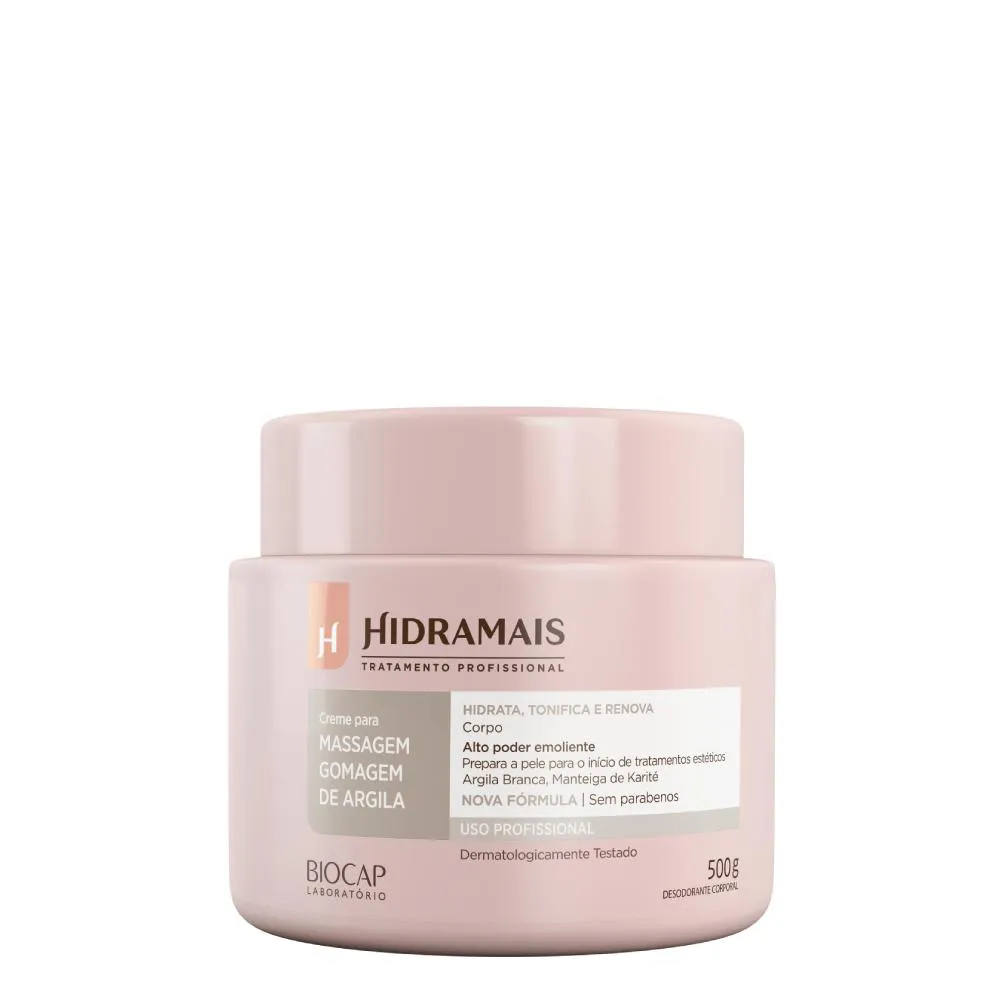 Creme Para Massagem Gomagem de Argila Branca 500g
