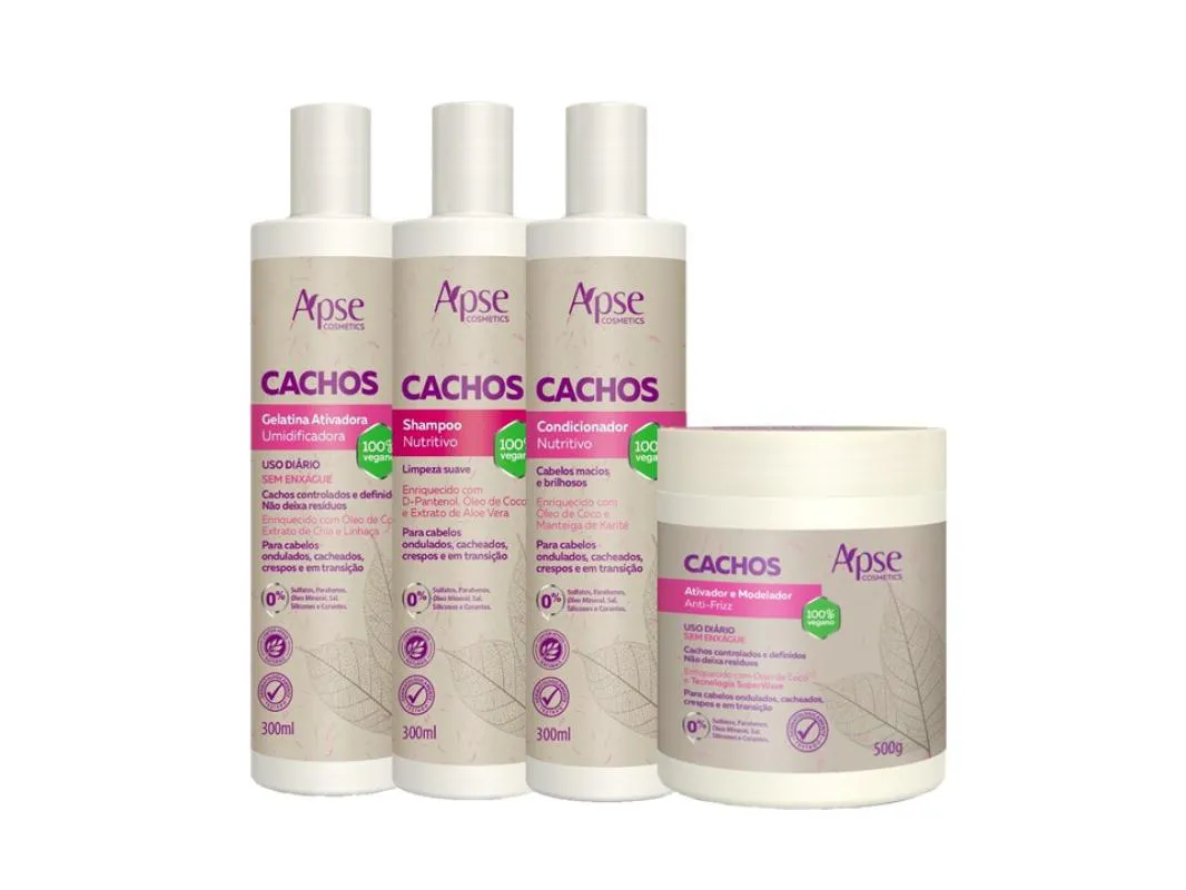 Kit Sos Cachos Shampoo, Condicionador, Ativador E Gelatina