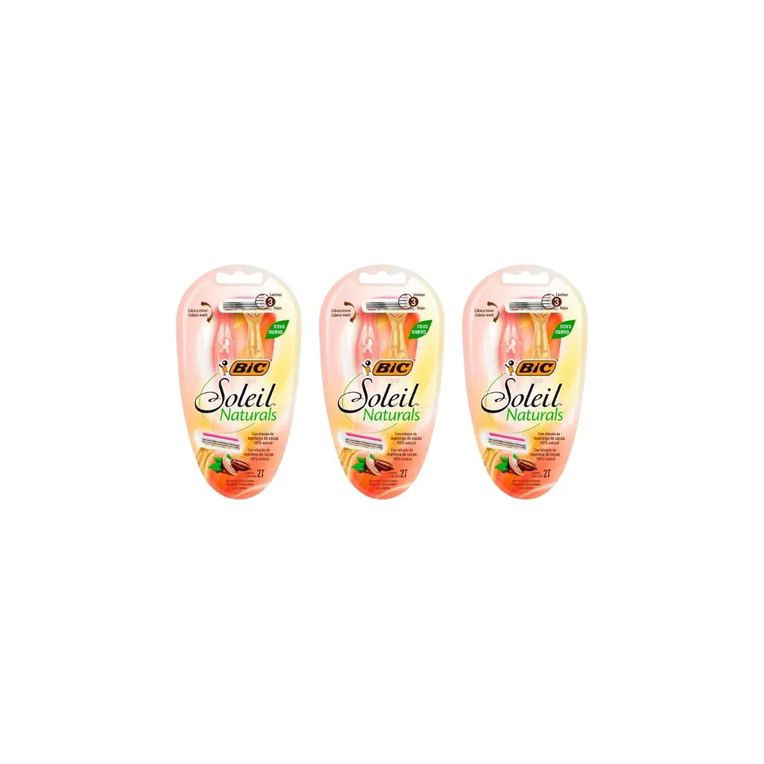 Aparelho de Barbear Bic Soleil Naturals VD/AM C/2- 3un