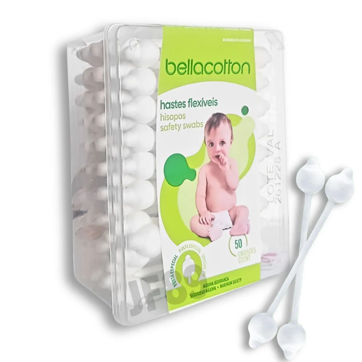 Haste Flexível Cotonete Bebe Bellacotton Caixa C/ 50unidades