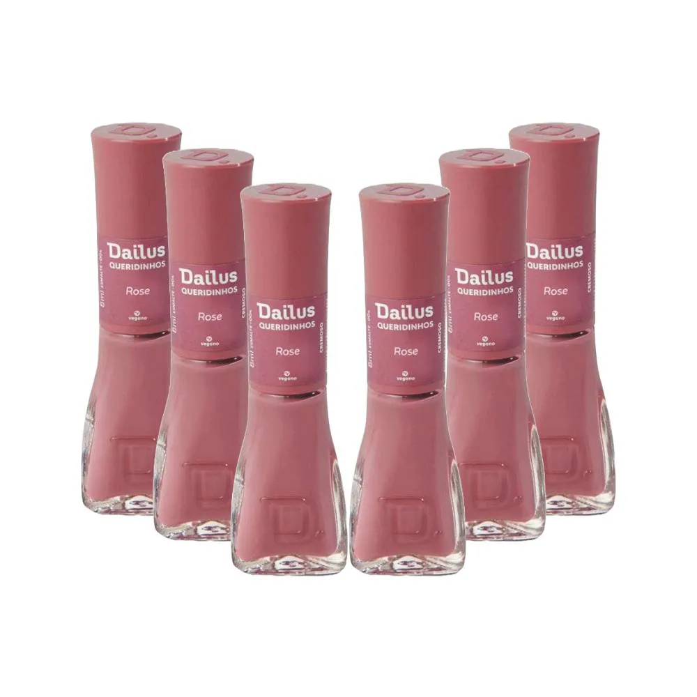 Kit Esmaltes Dailus Cremoso Coleção Queridinhos Rosa (6 Unidades)