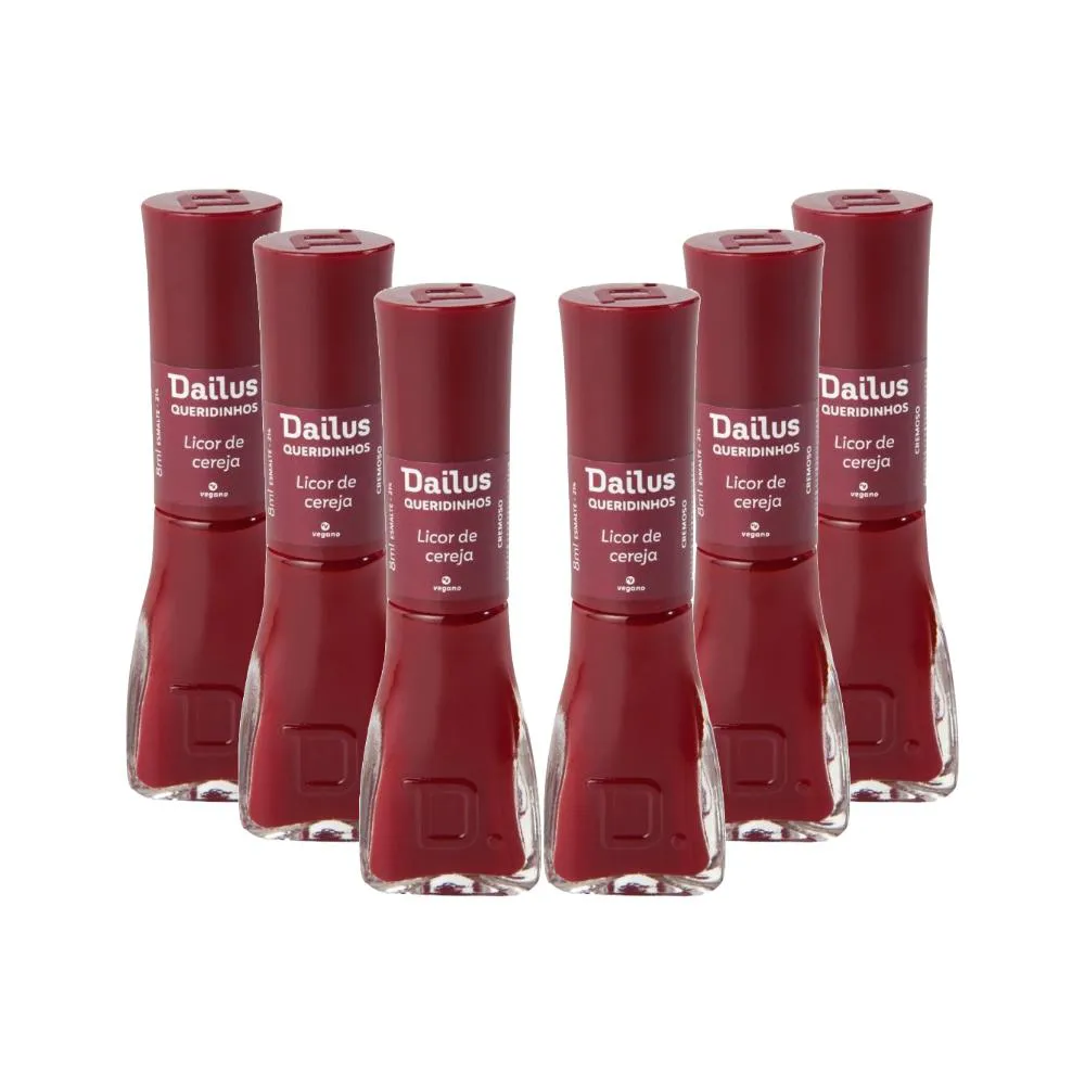 Kit Esmaltes Dailus Cremoso Queridinhos Licor de Cereja (6 Unidades)