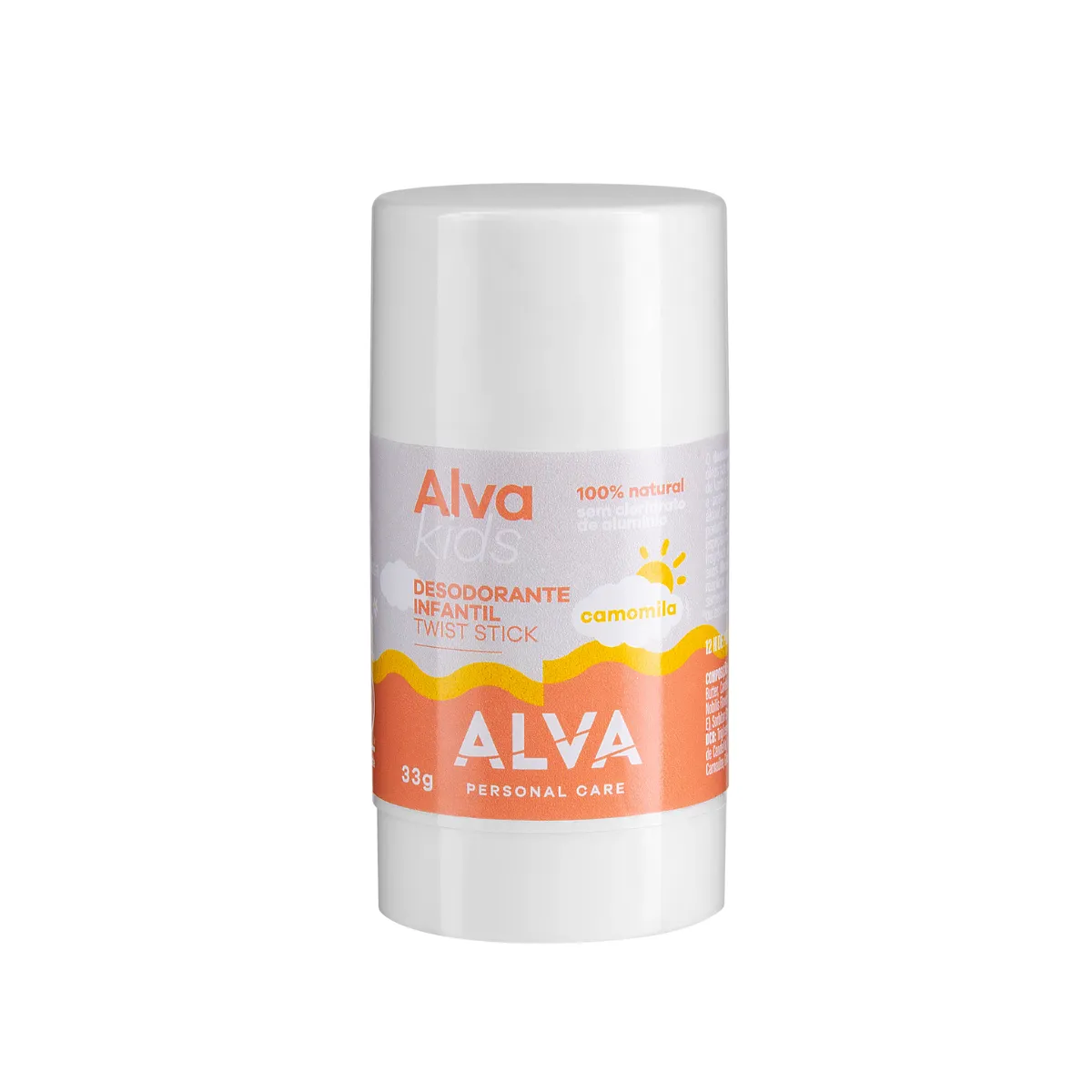 Desodorante Natural Infantil Alva Kids Twist Stick Camomila 33g