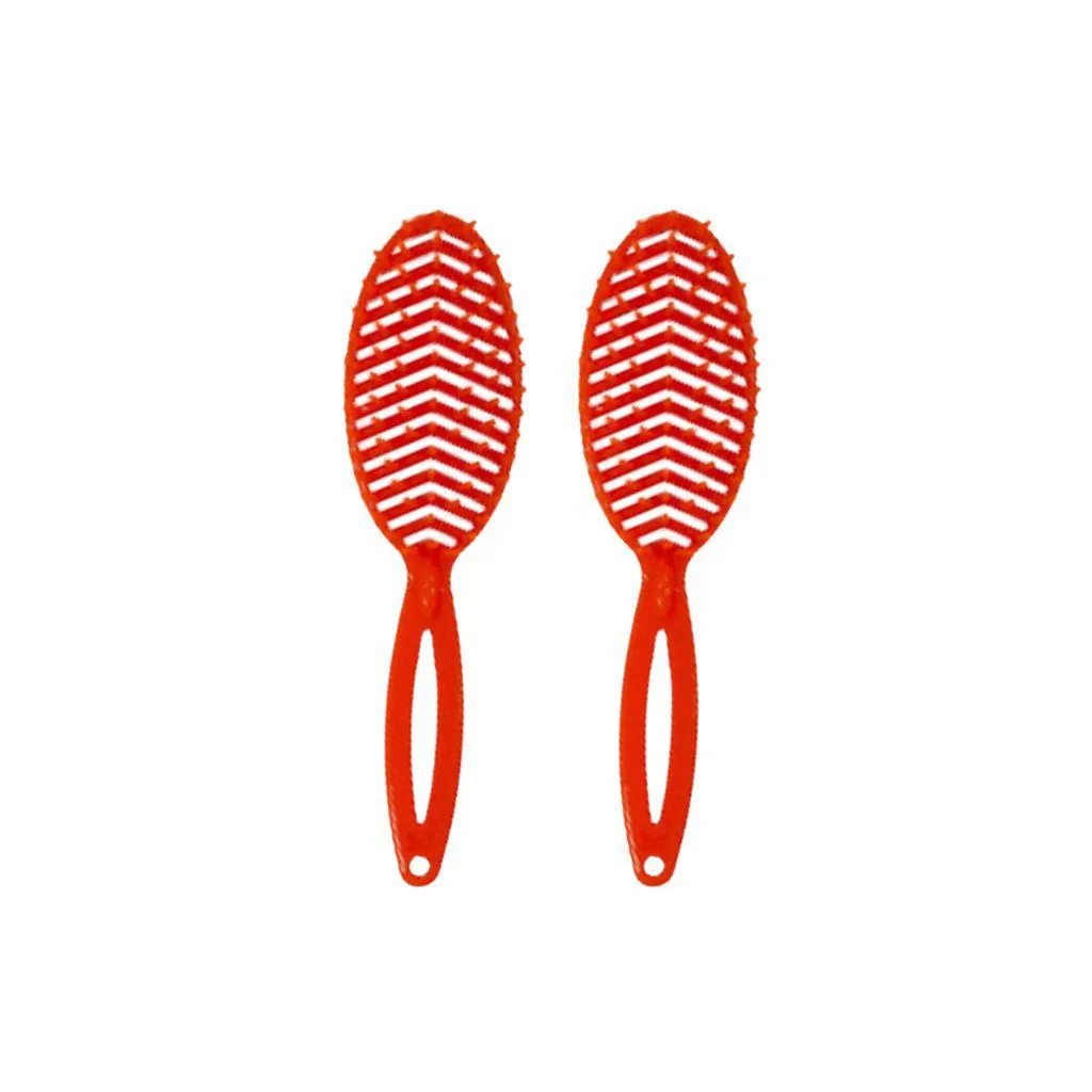 Escova de Cabelo Darma Flex 339 Oval Laranja - Kit C/ 2un
