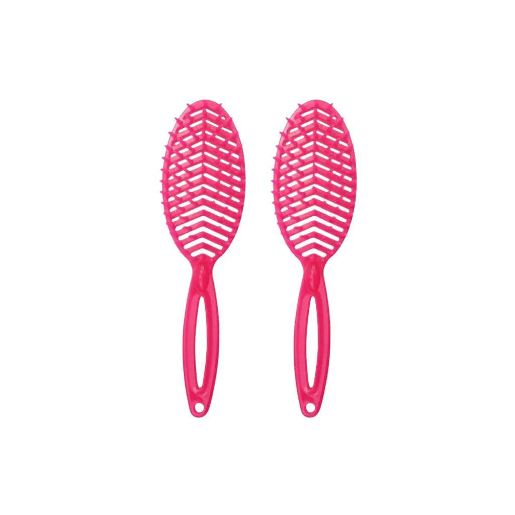 Escova de Cabelo Darma Flex Oval 338 Pink - Kit C/ 2un