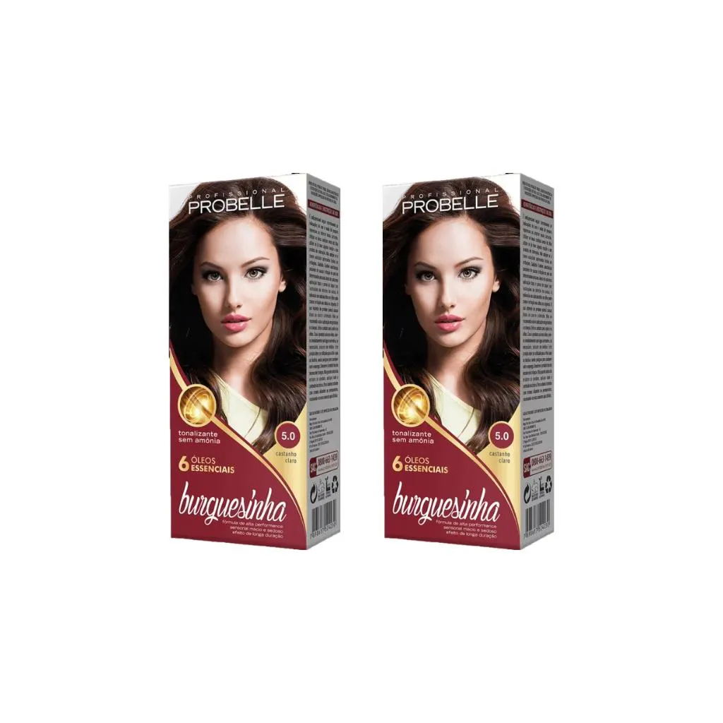 Coloraçao Probelle Burguesinha 5.0 Castanho Claro-Kit C/2un