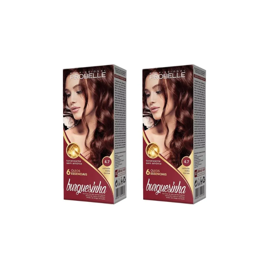 Coloraçao Probelle Burguesinha 4.7 Cast Med Marrom-Kit C/2un