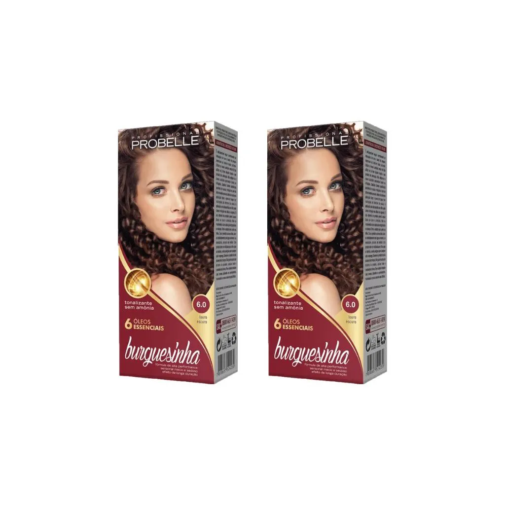 Coloraçao Probelle Burguesinha 6.0 Louro Escuro-Kit C/2un