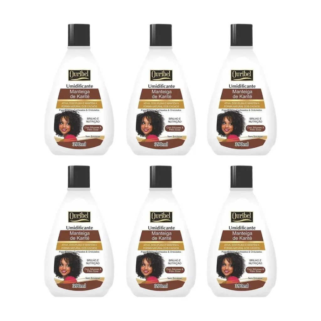 Creme Umidificante Ouribel Karite 390ml - Kit C/ 6un