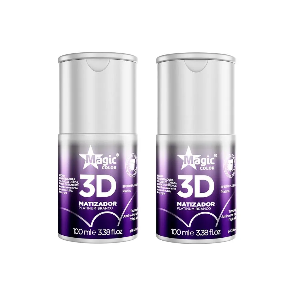 Matizador Gloss Magic Color 100ml 3D Platinum Branco - 2un