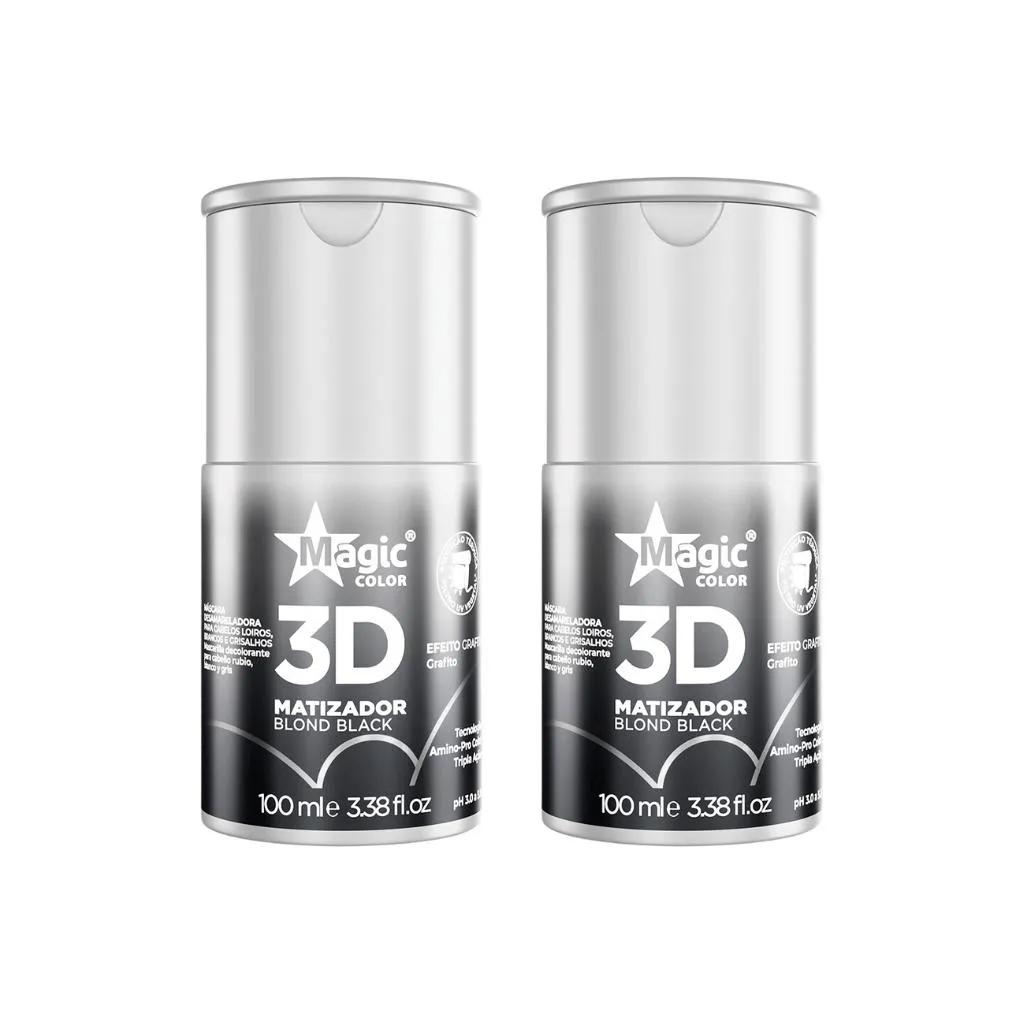 Matizador Gloss Magic Color 100ml 3D Blond Black - Kit C/2un