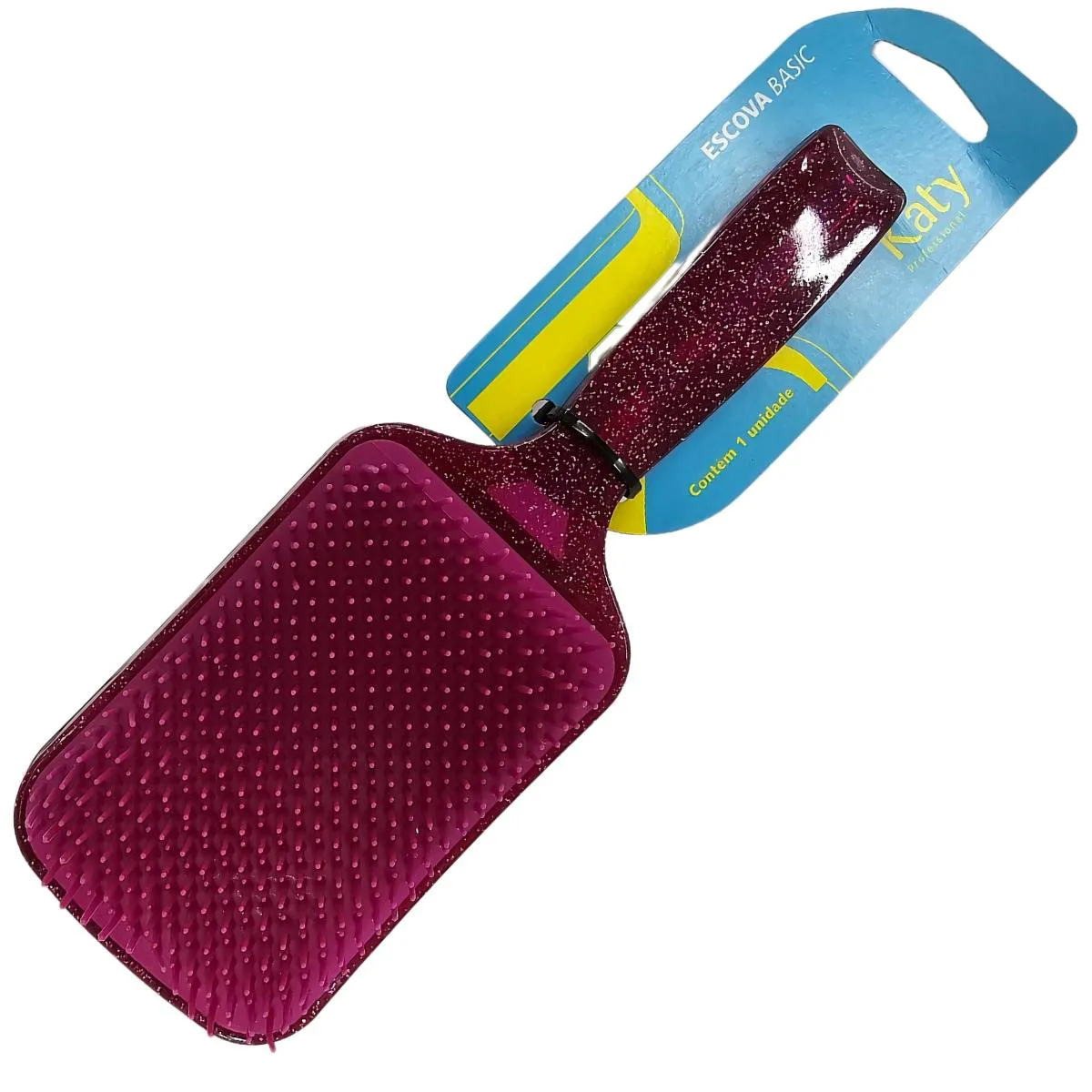 Escova de Cabelo Racket Glitter Pink Katy Ref. 138370