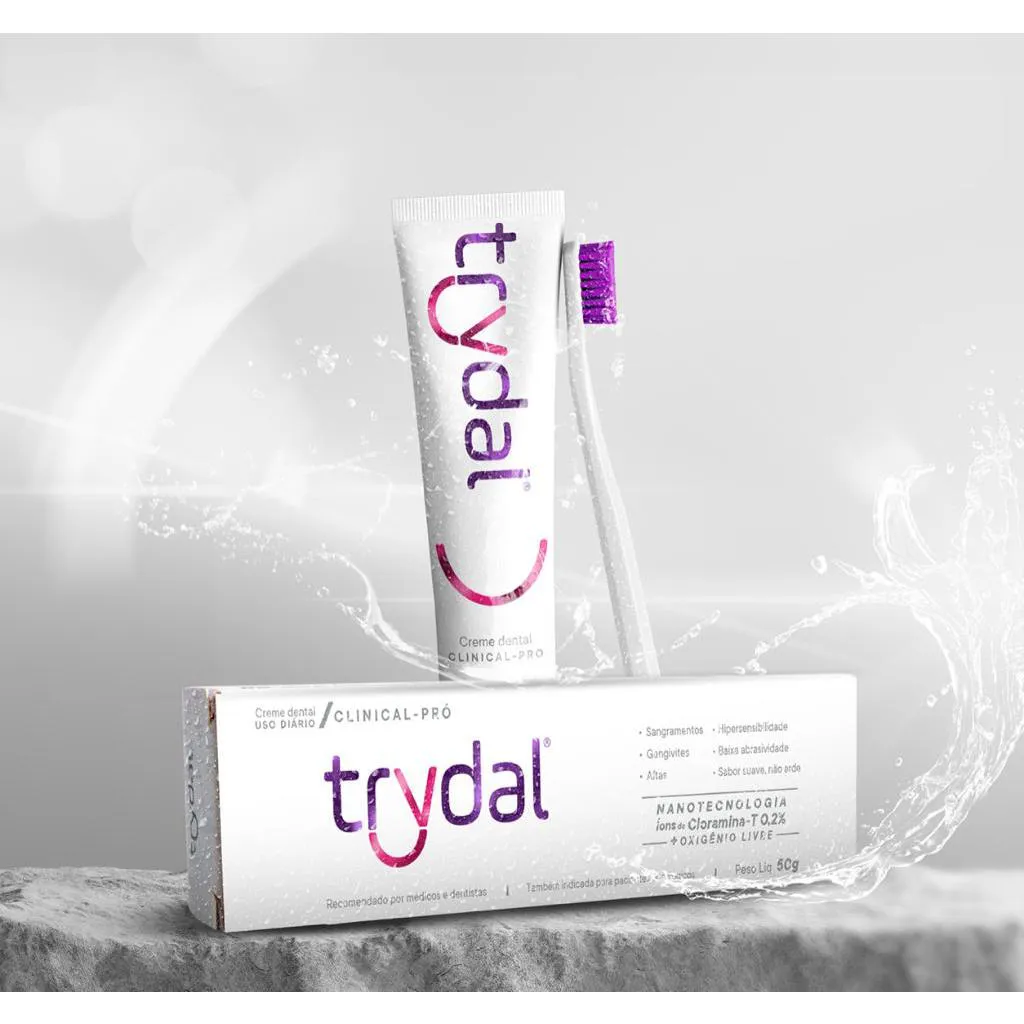 Creme Dental Trydal Clinical Nanotecnologia Cloramina-t 0,2% 50g
