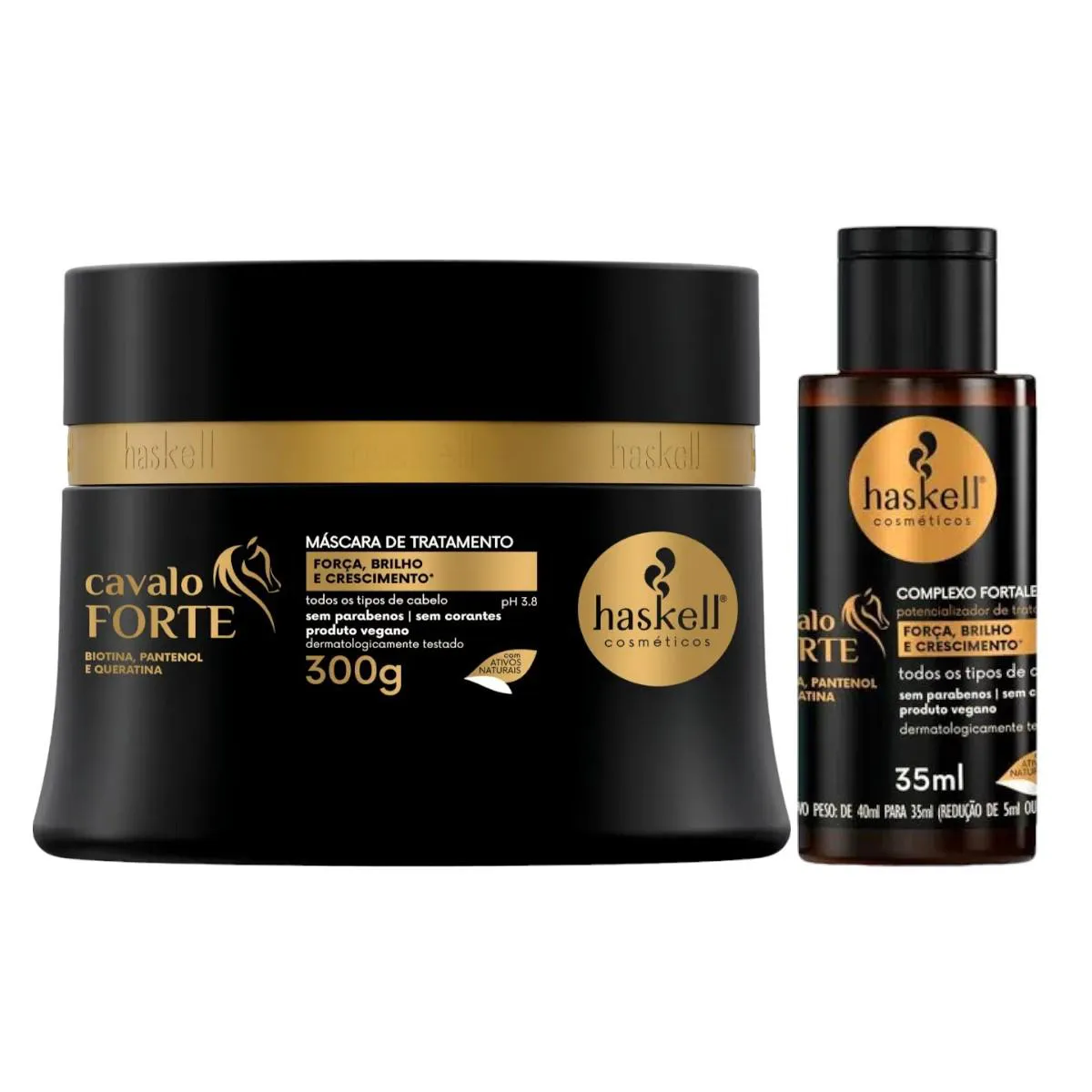 Kit Cavalo Forte 1 Máscara 300ml 1 Complexo Fortalecedor 35ml Haskell