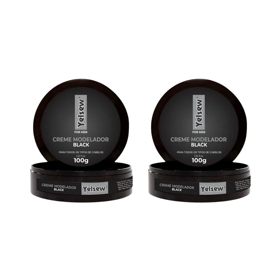 Creme Modelador Capílar Yelsew Black 100g - Kit C/ 2un
