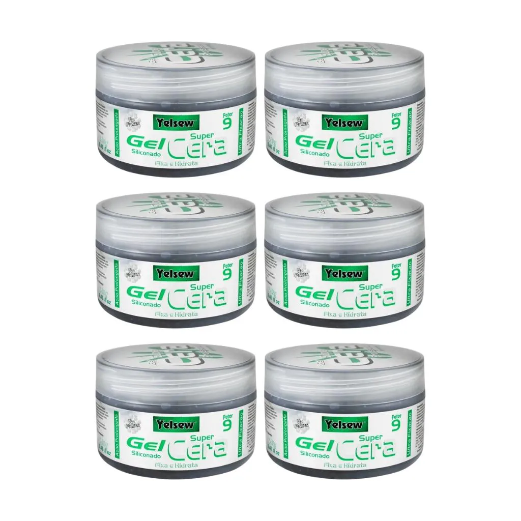 Gel Cera Fixador Yelsew Super Cera 240g - Kit C/ 6un