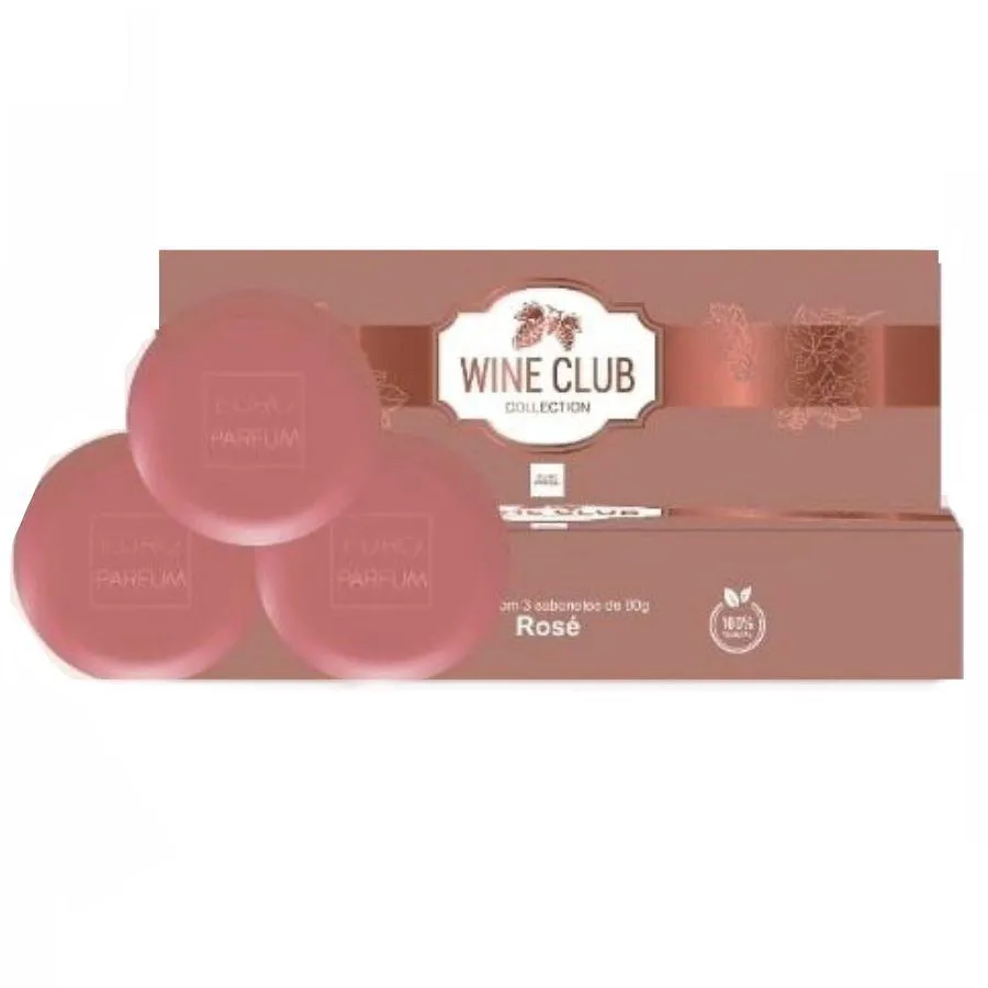 Kit Sabonetes Wine Club Rose ( 3 X 80g Cada ) - Euro Parfum