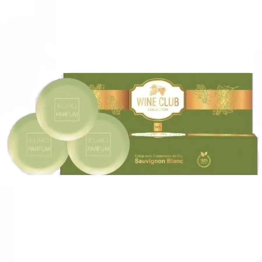 Kit Sabonetes Wine Club Sauvignon Blanc ( 3 X 80g Cada ) - Euro Parfum