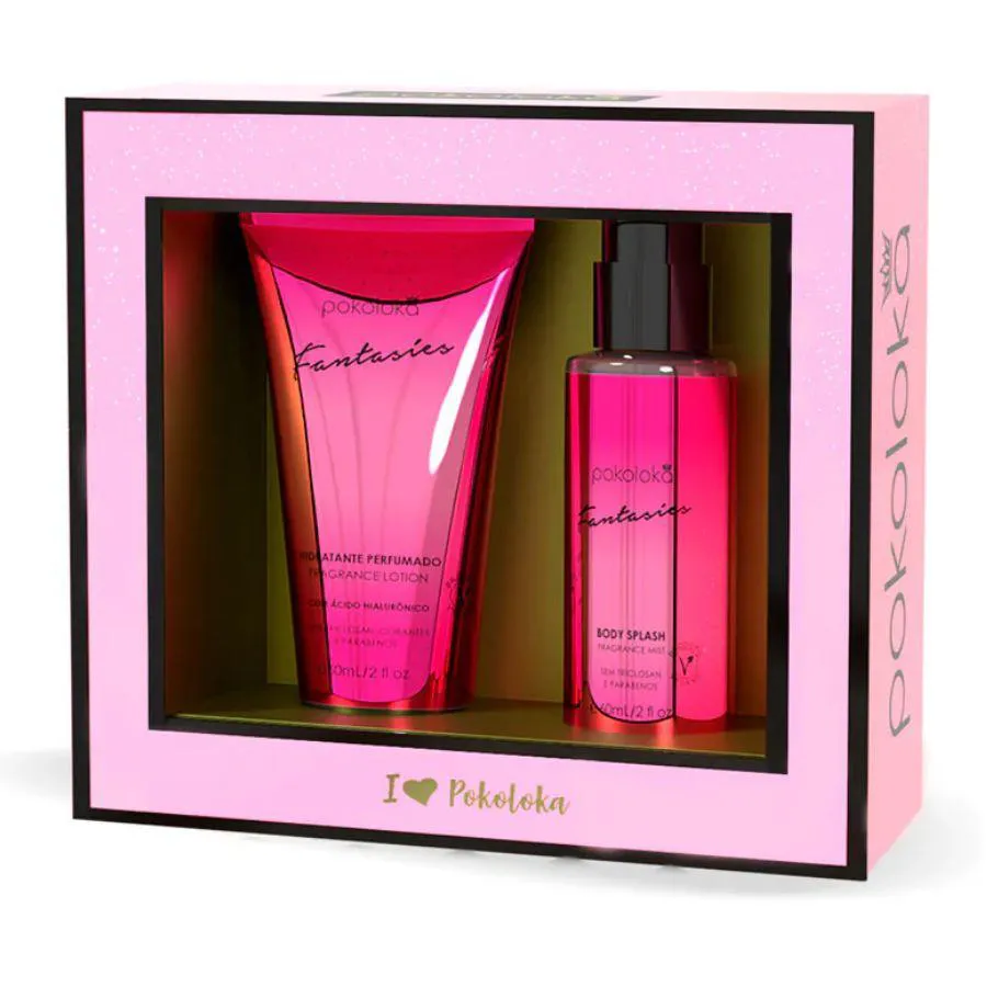 Kit Pokosecret Fantasies ( Body Splash 60ml + Loção Hidratante 60ml )