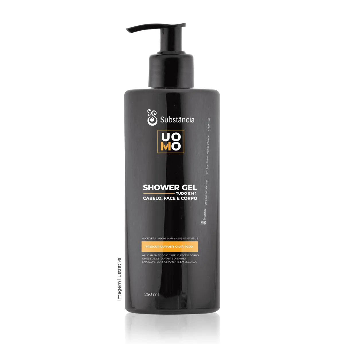 Uomo Shower Gel Tudo Em 1 - Face, Corpo, Cabelos E Barba - 250 Ml