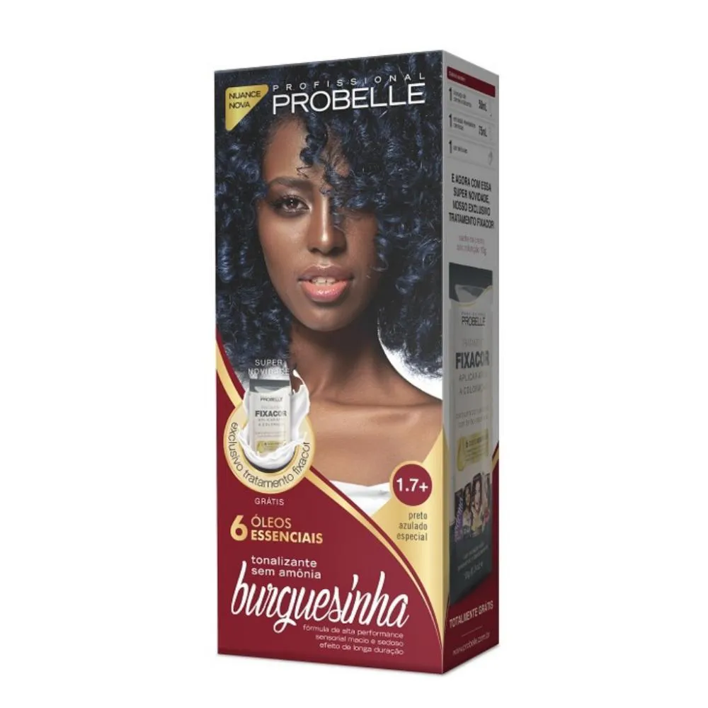 Tintura Probelle Burguesinha sem Amonia 1.7 Preto Azulado