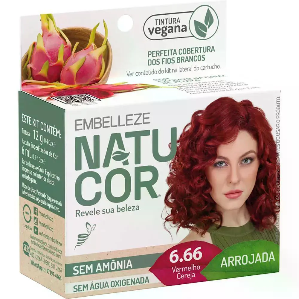 Tintura Natucor 6.66 Vermelho Cereja Arrojada