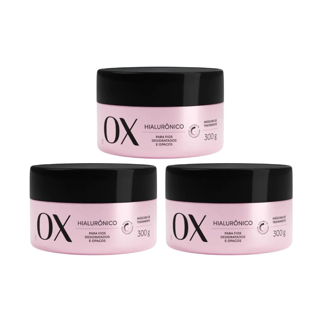 Mascara Capilar Trat Ox 300g Hialuronico - Kit C / 3un