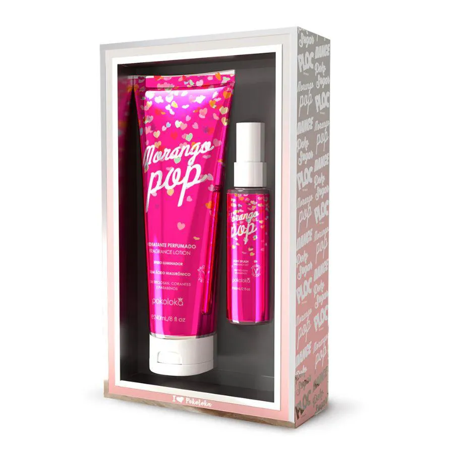 Kit Loka Silver Morango Pop ( Loção Hidratante 240ml + Body Splash 60ml ) - Pokoloka