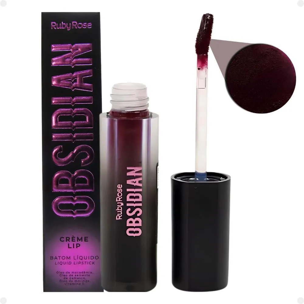 Batom Líquido Ruby Rose Obsidian Crème Lip Ocl01 Hb-7100-1