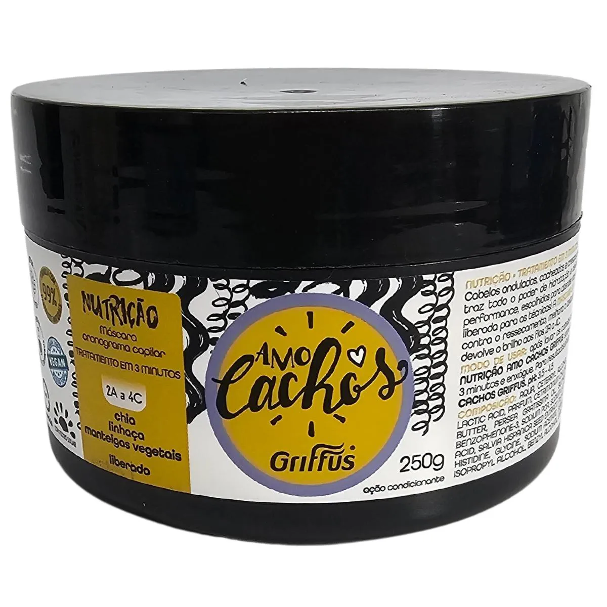 Máscara Cronograma Capilar Nutrição 2a a 4c Amo Cachos Griffus 250g