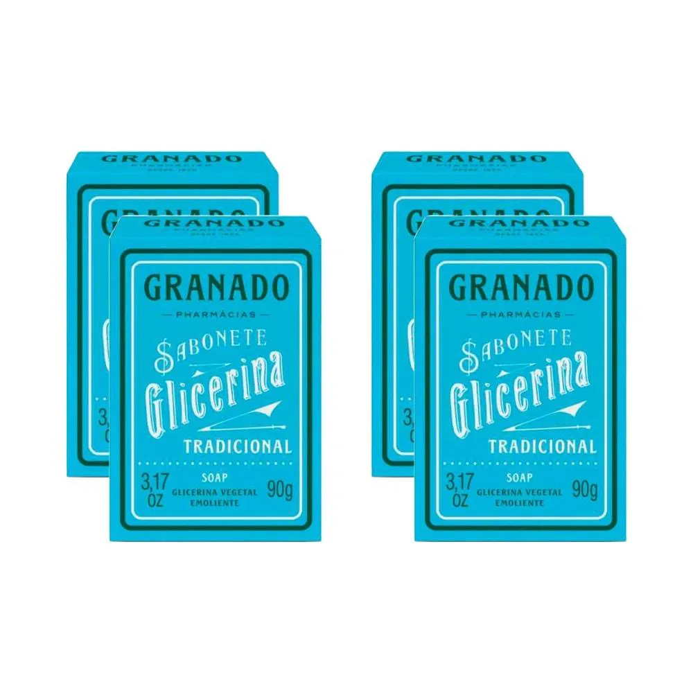 Kit Sabonete Granado Glicerina Pele Seca 90g C/4un