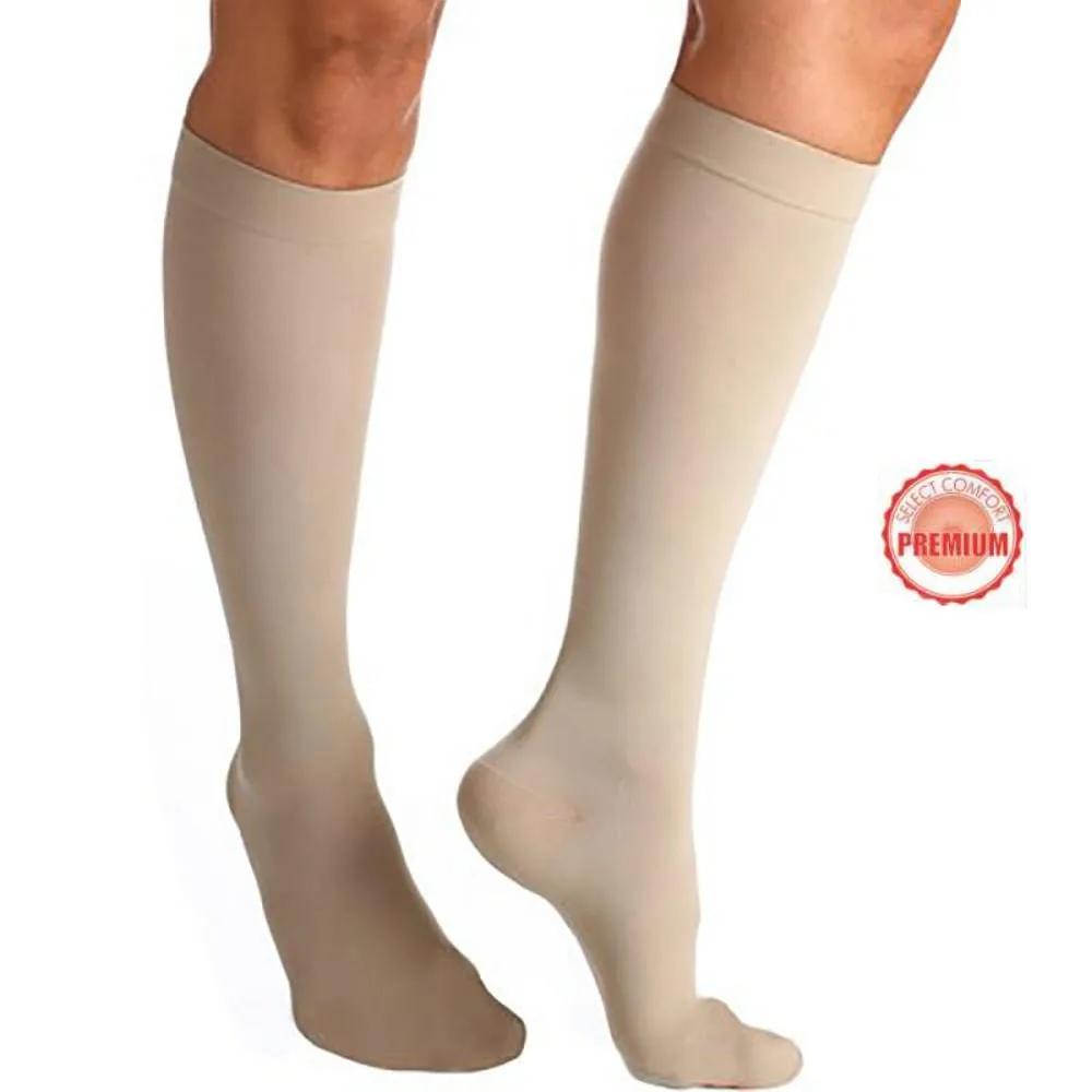 Meia Sigvaris Select Comfort Premium 3/4 862 20-30 Mmhg Ponteira Fechada Natural Escuro M1