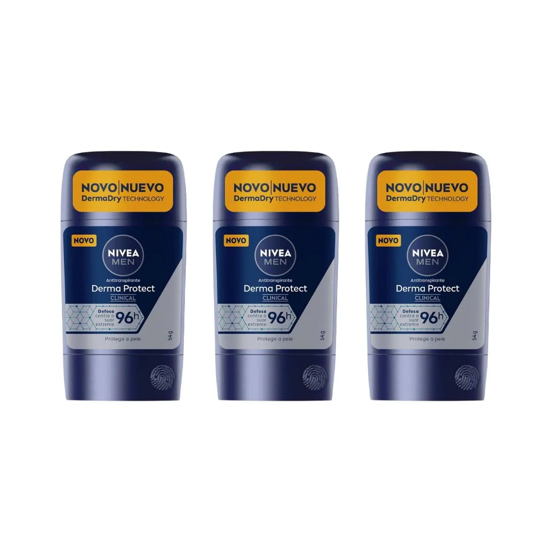 Desodorante Nivea Clinical Gel 54g Men Derma Protect - 3un
