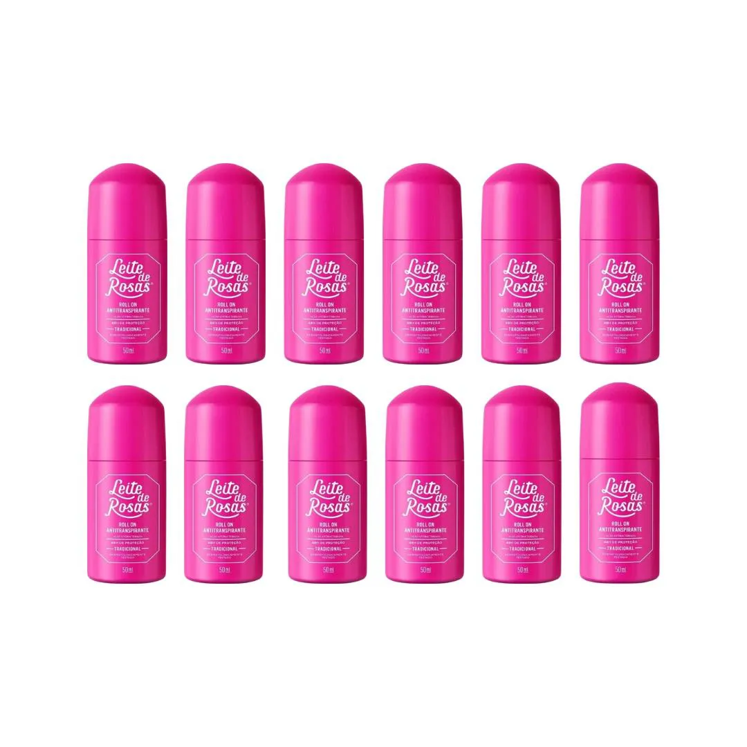 Desodorante Roll - On Leite de Rosas Tradicional 50ml - 12un