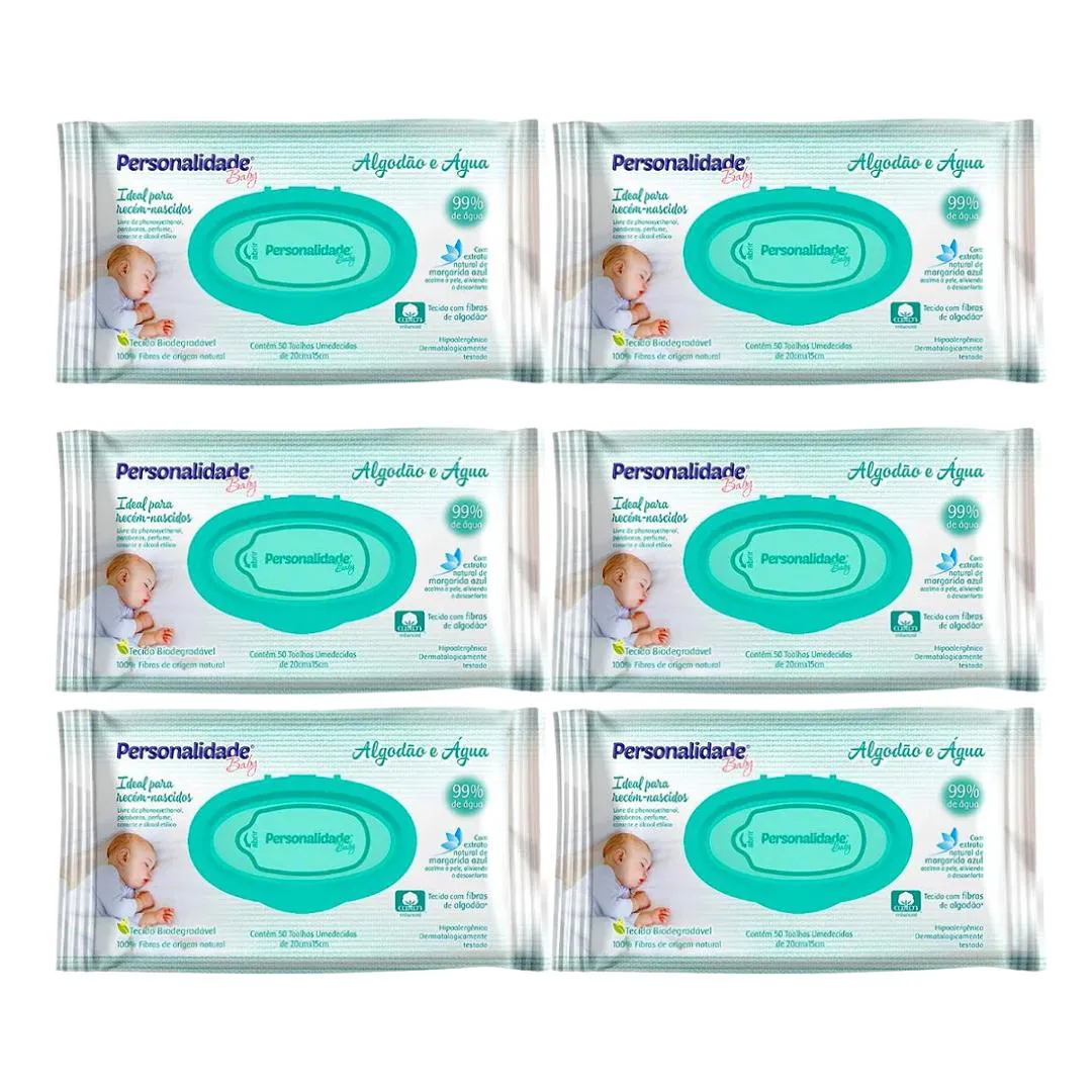 Kit C6 Toalha Umedecida Baby Algodão e Água C50 – Eurofral