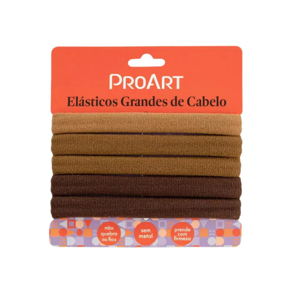 Elásticos Nude Grande de Cabelo 5 unidades - Proart