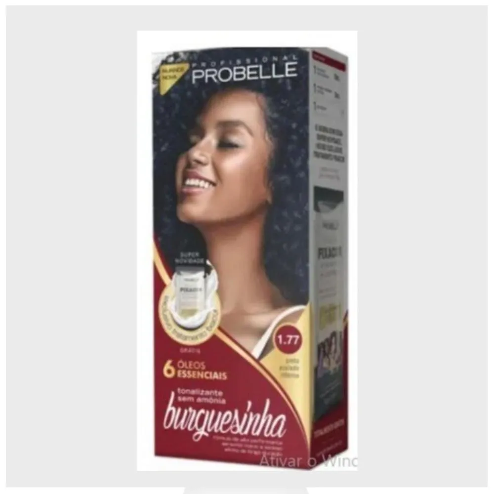 Tintura Probelle Burguesinha sem Amonia 1.77 Preto Azulado