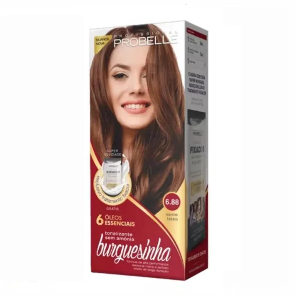 Tintura Probelle Burguesinha 6.88 Marrom Tabaco