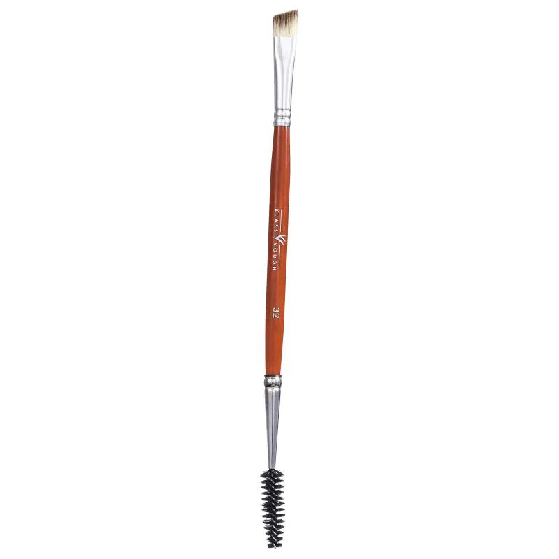 Pincel Duplo Chanfrado para Sobrancelhas Brown Line 32 - Klass Vough