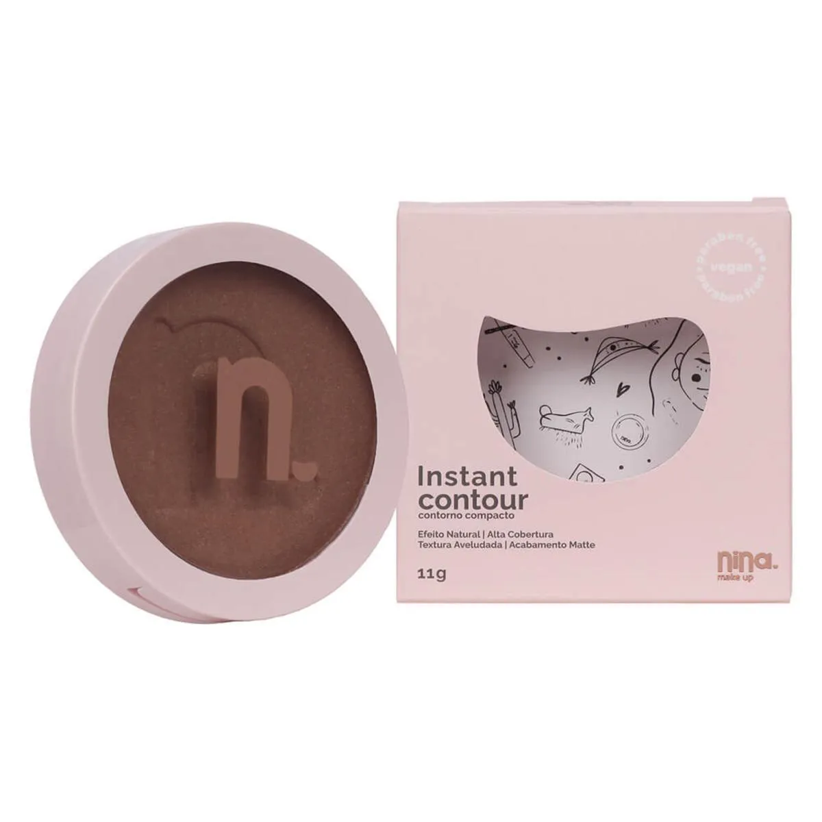 Contorno Compacto Instant - Nina Makeup Cintilante Sun