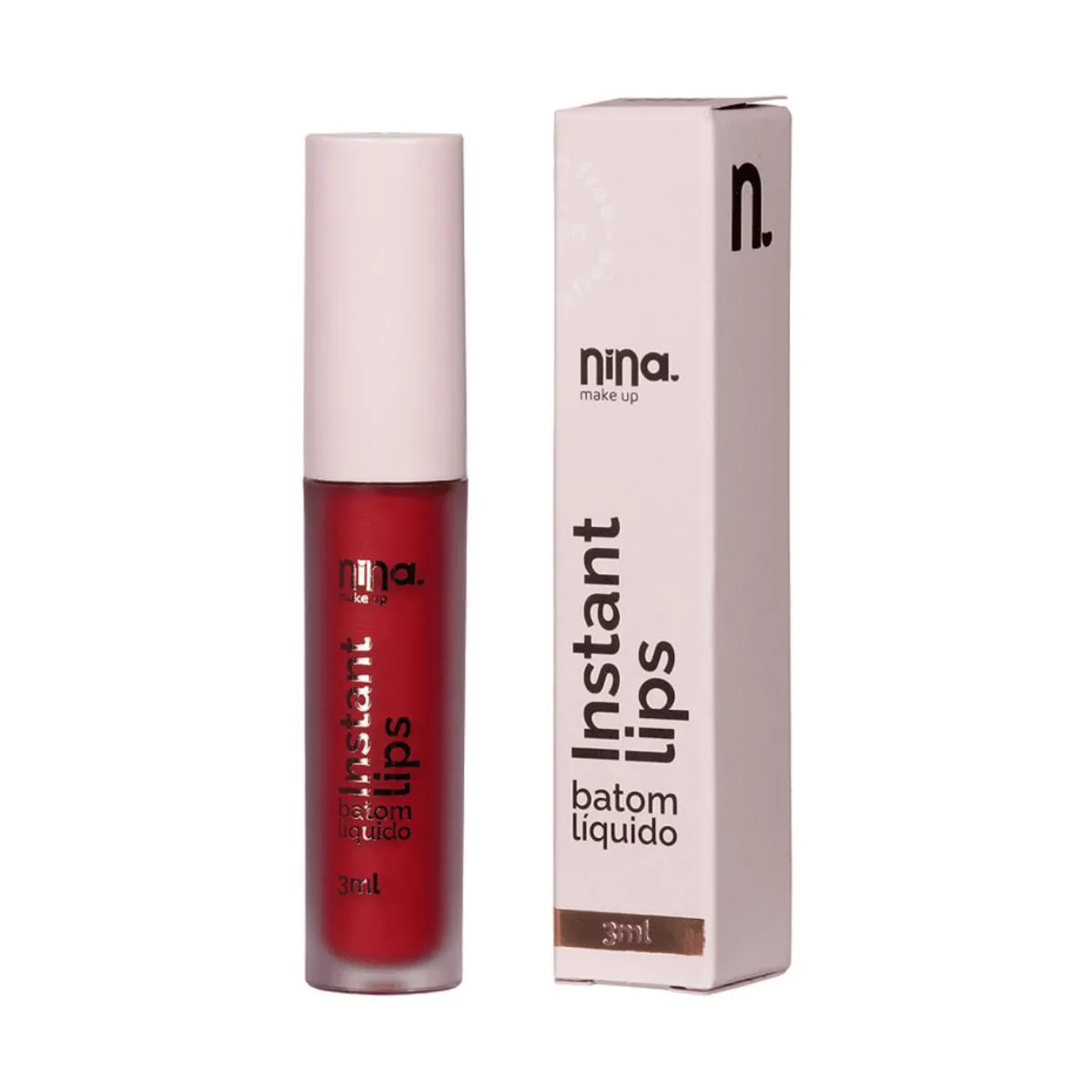 Batom Líquido Instant Lips - Nina Makeup Rubi